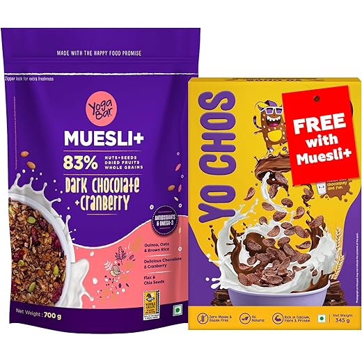 Yogabar Dark Chocolate Muesli with Free Yo Chos Choco Cereal