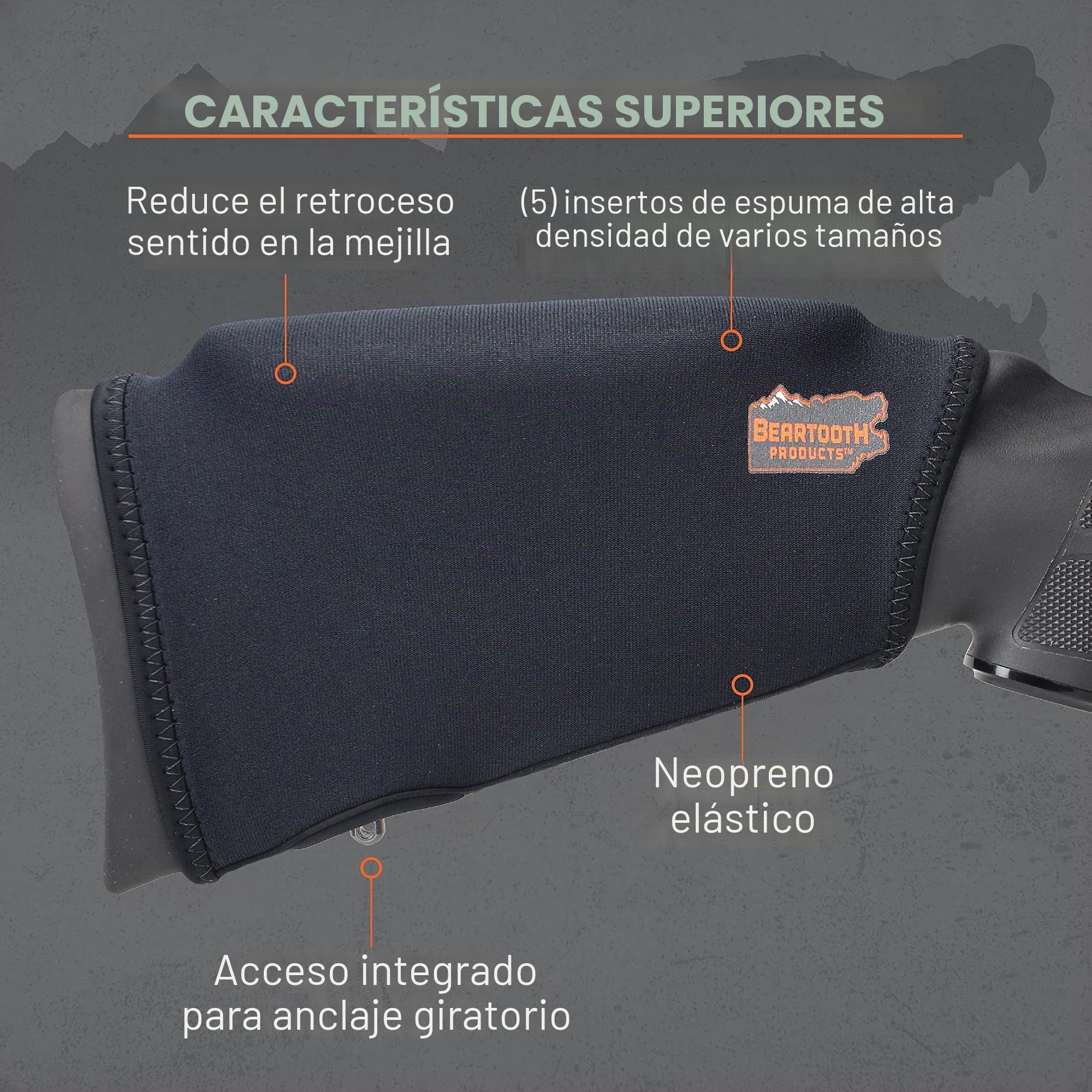 Beartooth Products Kit de elevación de Peine 20 (Tapa de Material de Pistola de Neopreno (5) Inserciones de Espuma de Alta Densidad) sin bucles