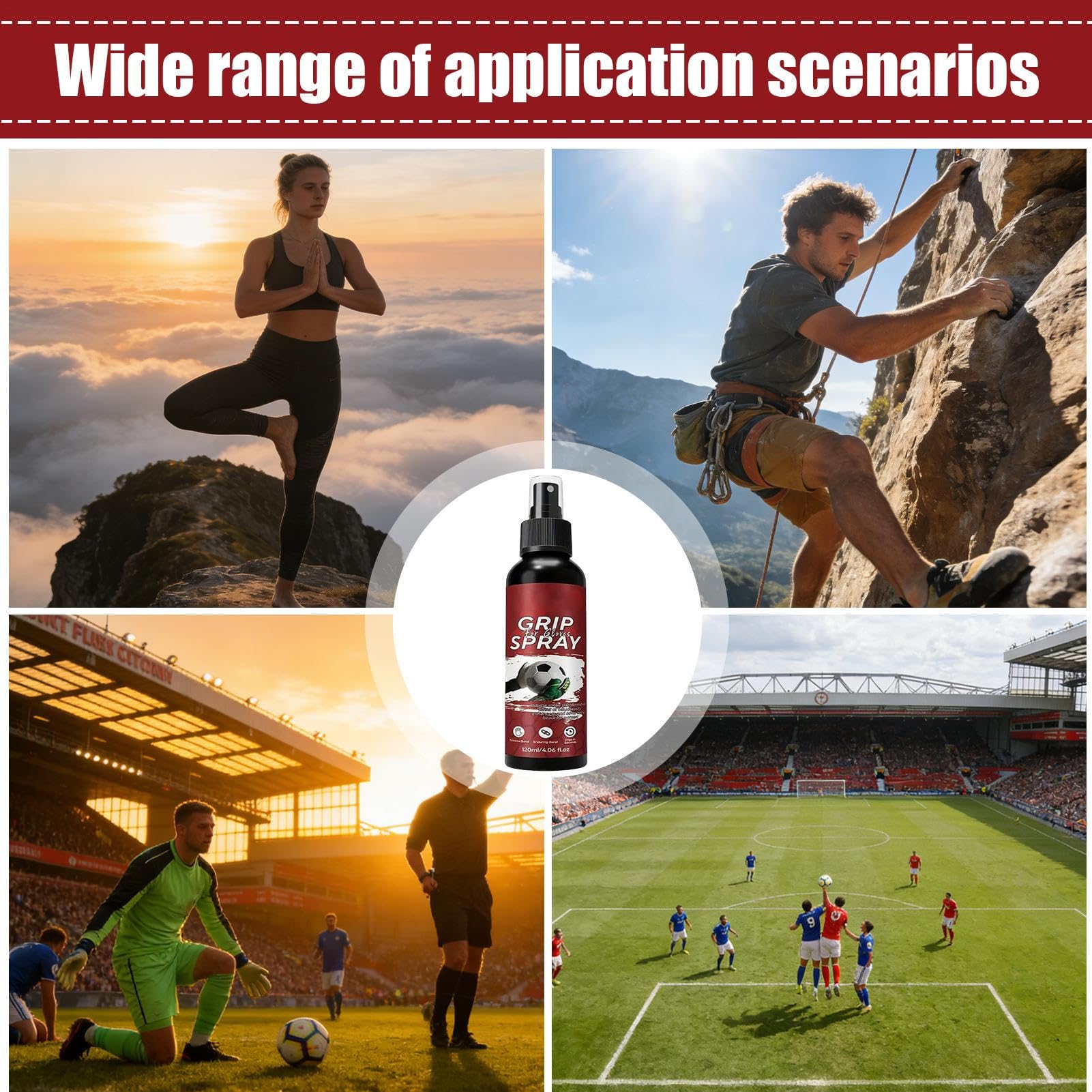 Spray Antideslizante para Guantes de Portero 120ml Secado Rápido Fútbol Baloncesto