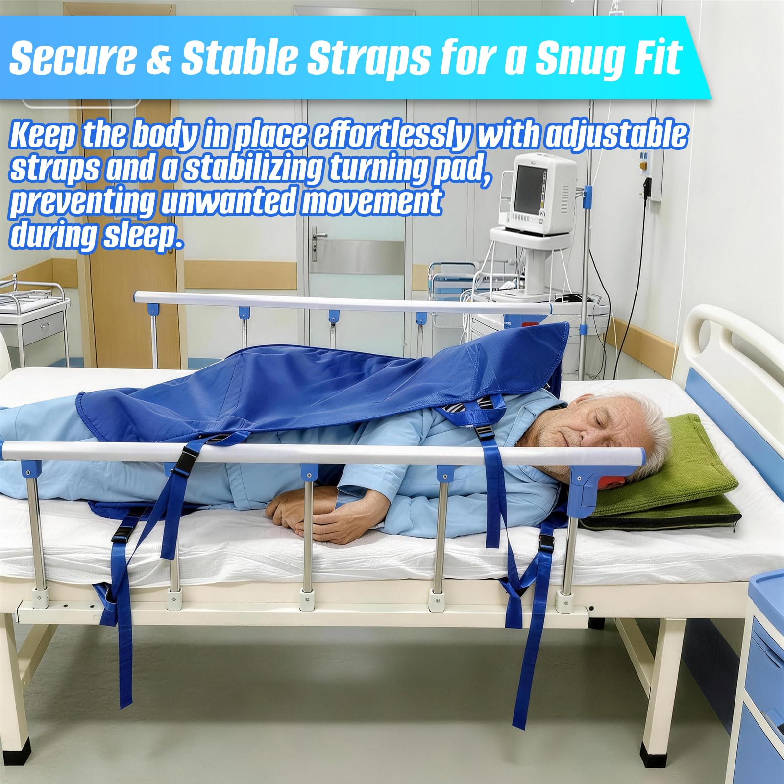 Drap de Glisse & de Transfert Amélioré, 110 x 80cm, Drap de Transfert pour Personnes Alitées, avec Ouverture en O pour Tourner, Soulever, Repositionner & Nettoyer les Seniors & Patients