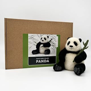 Bergin & Bath Needle Felting Kit, Panda. Make a Life-Like Panda with This Planet Friendly Craft kit for Adults and Teens.
