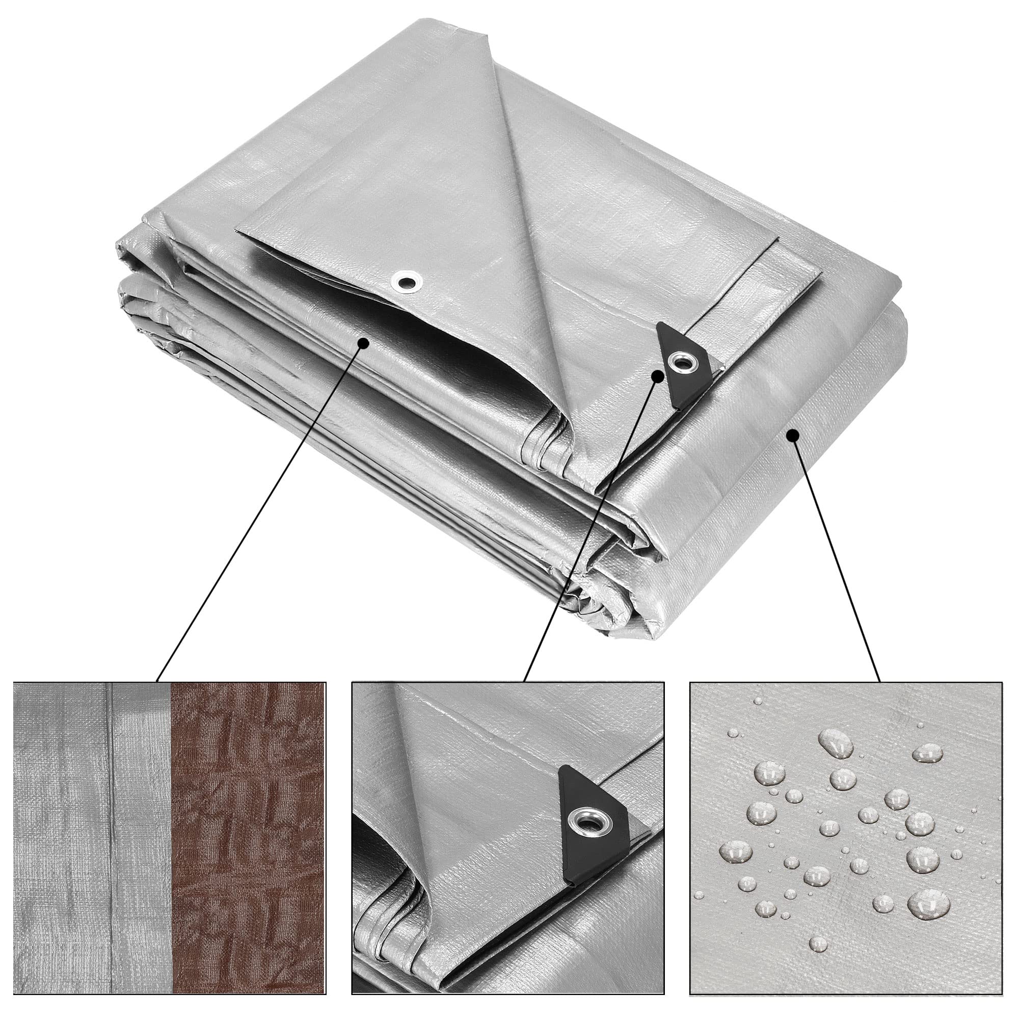 SPRINGOS Telone per campeggio, 6 x 8 m, con occhielli rinforzati in PE 210 g/m², impermeabile, da campeggio,