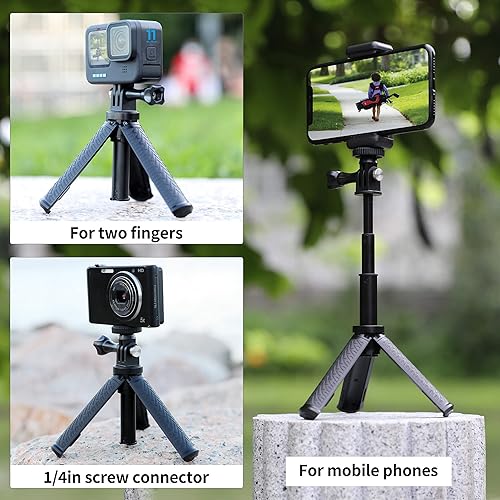 Miniatura 6 de SOONSUN Mini palo selfie extensible para GoPro, portátil de mano selfie stick trípode soporte para GoPro Hero 13121110 9876543, sesión, fusión,