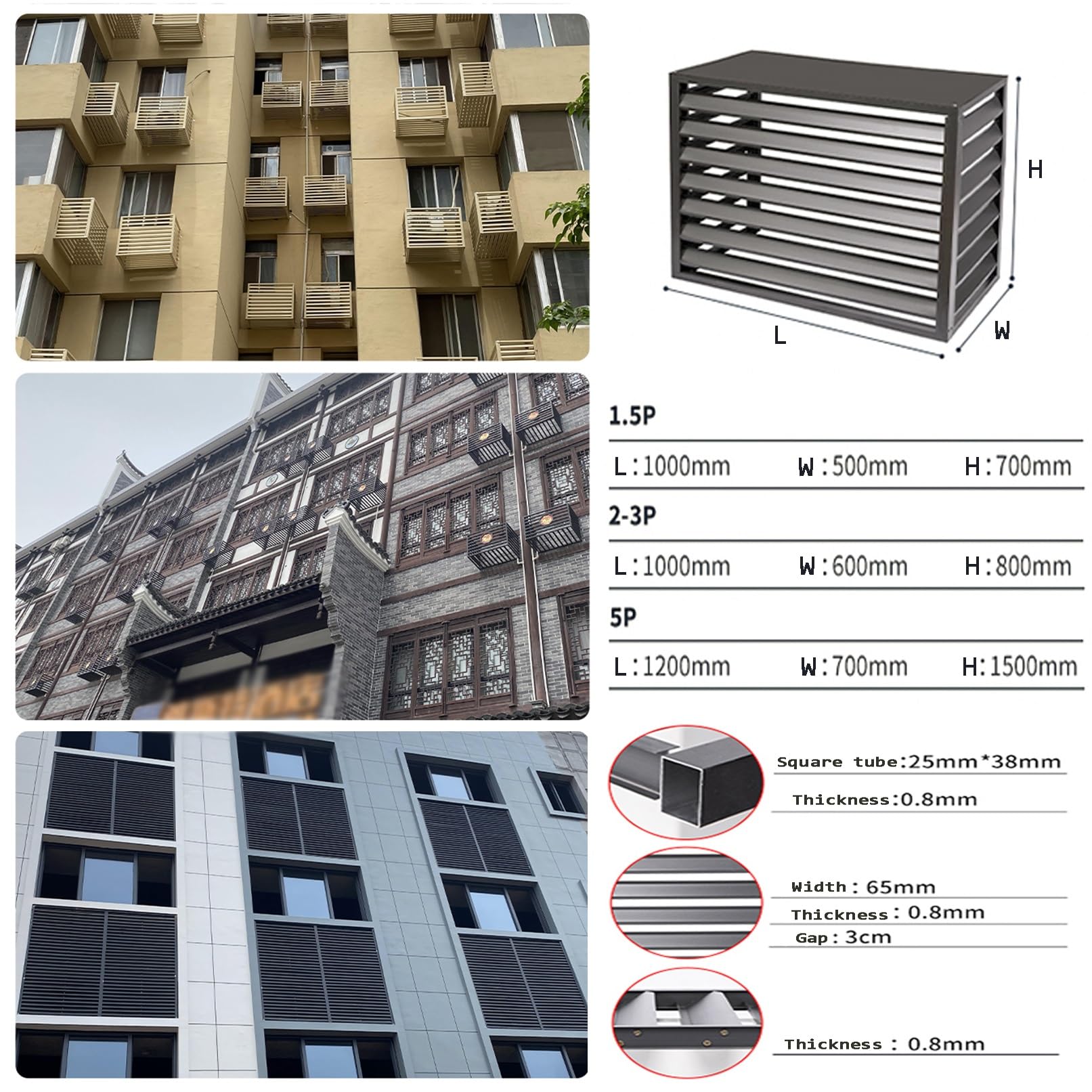 Cubierta de aluminio impermeable para aire acondicionado, protección de unidad de aire acondicionado para bombas de calor, caja de jardín, unidades de ventana dividida, diseño Sk para uso en