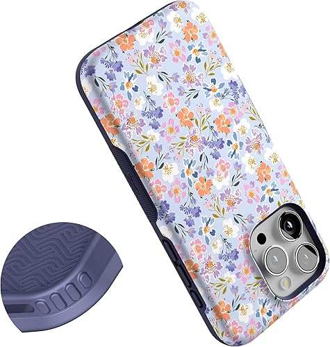 Vista 315 de Casely Funda para iPhone 15 Pro Jardín Secreto Flores mixtas Funda atrevida Compatible con MagSafe y botón de acción Jardín Secreto Floral
