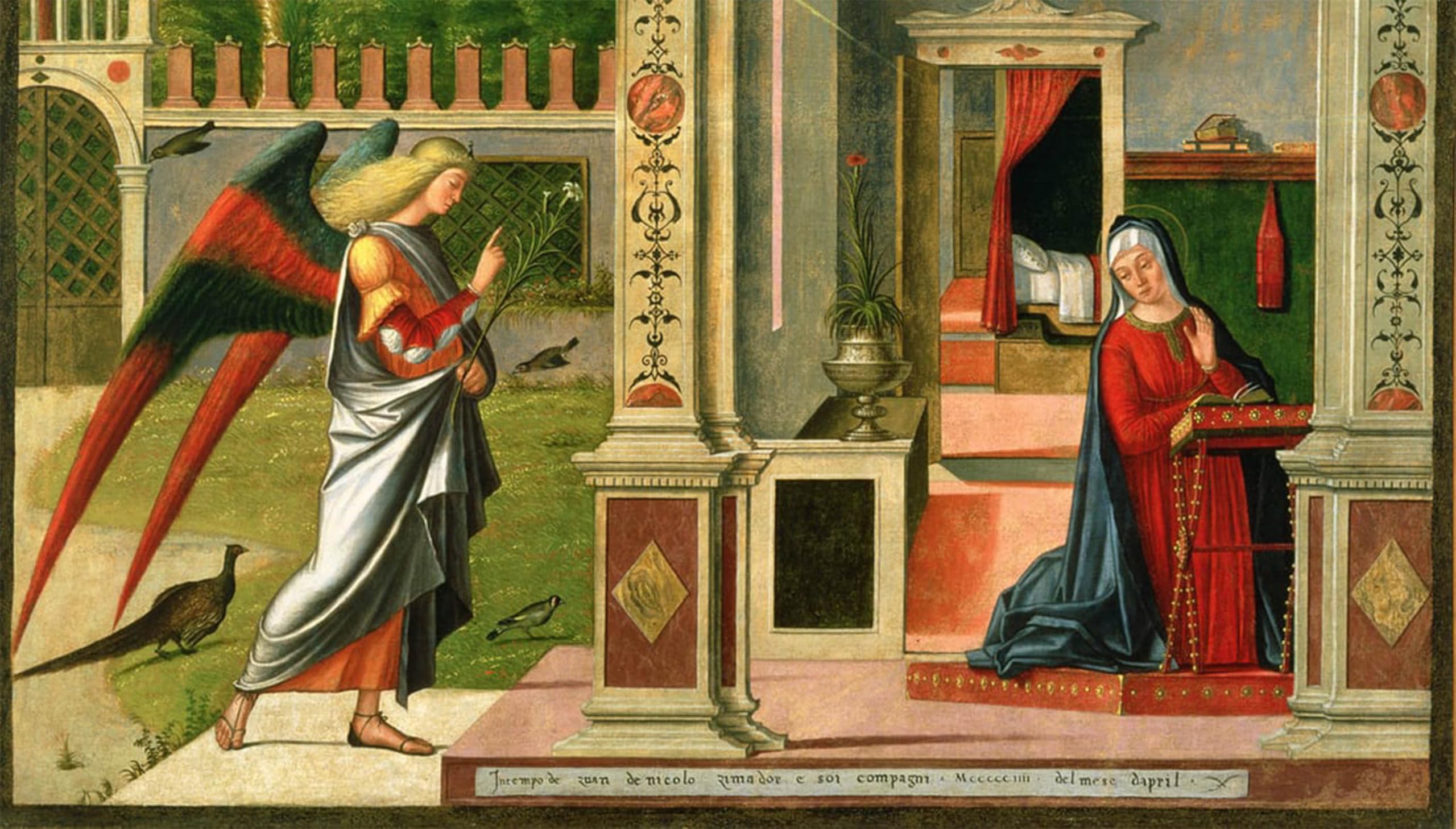 SERENDIPITP Aesthetic Poster Photo Wall Print Retro Picture the Annunciation by Vittore Carpaccio Modern Wall Artwork for Home Decor 60x90cm