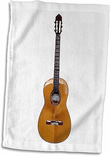 3dRose Toallas de guitarra Jazz, 15 x 22, color blanco