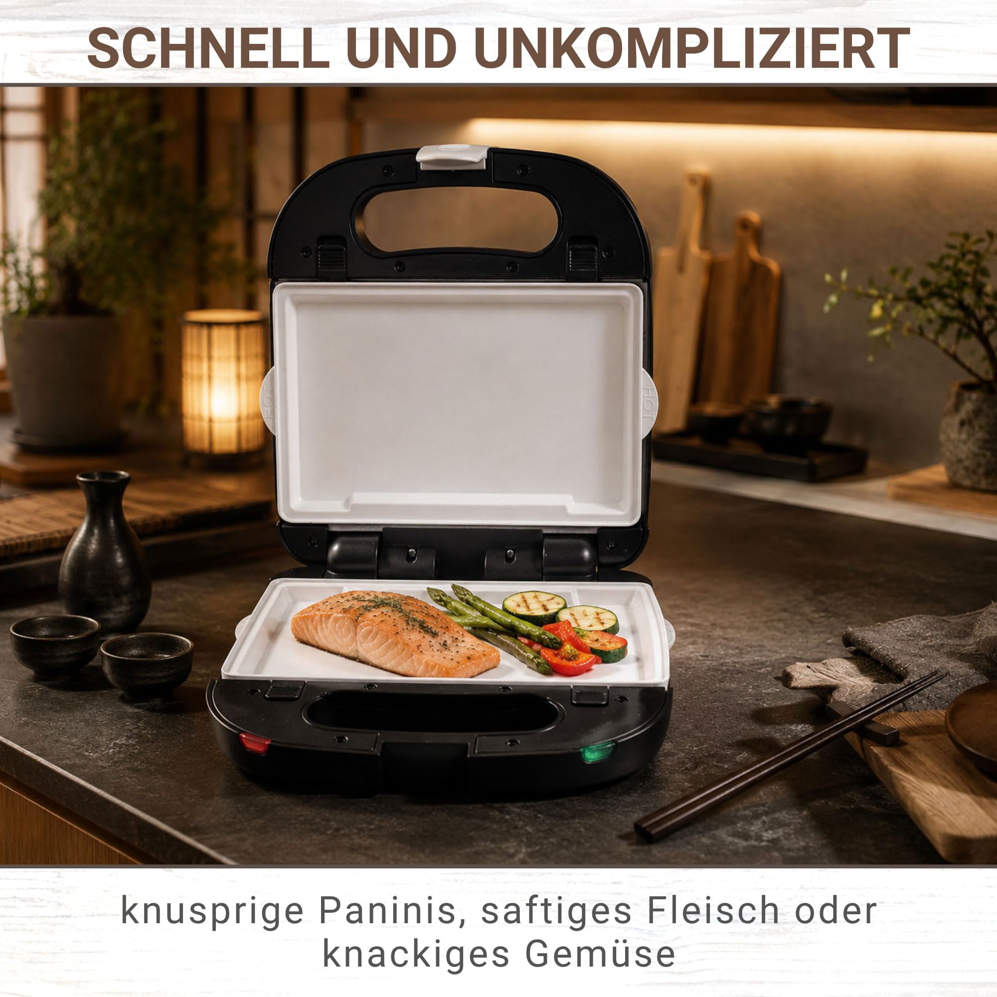 Syntrox Germany Teppanyaki Flatgrill keramisch beschichteten Backplatten SM-1500W