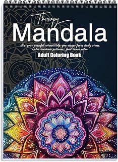 Apolyone Mandala Coloring Book for Adults: 24 Unique Patterns, Spiral Bound, Single-Sided Stress Relief & Mindfulness