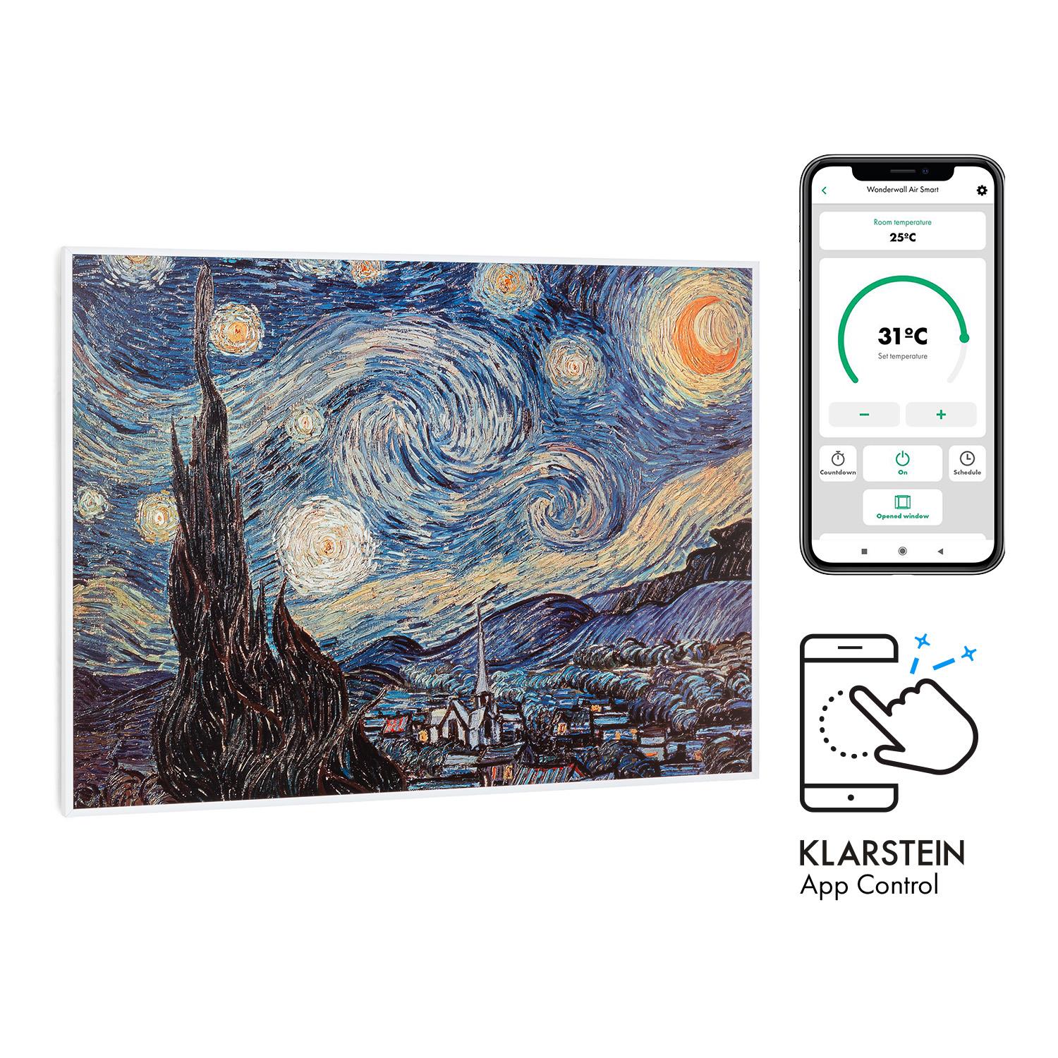Klarstein Radiateur Infrarouge Mural Intelligent, Chauffage Infrarouge 720W, Panneau Chauffant Infrarouge, APP Mobile, Radiateur Electrique Extra Plat, Salle de Bain, Sans CO2, Faible Conso d'Energie