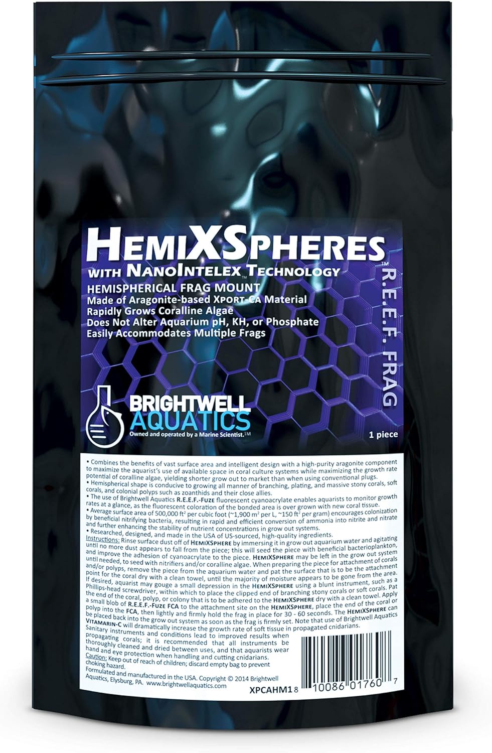 Brightwell Aquatics HemiXSpheres – Coral Frag Mount for Marine Reef Aquariums