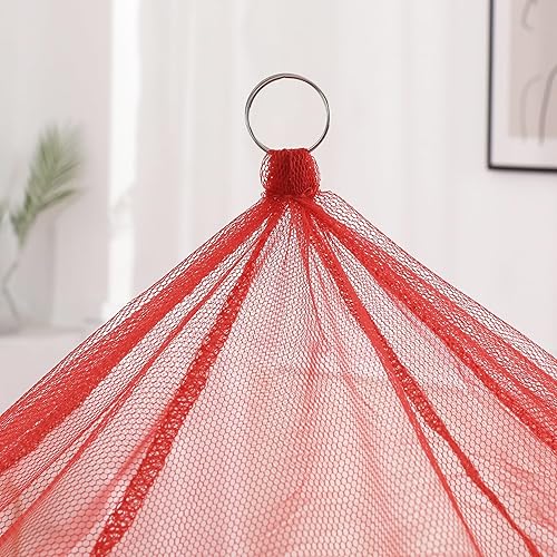 Miniatura 8 de OctoRose Mosquitera redonda para cama de aro  Se adapta a la cama  Cortinas colgantes de princesa con corona de cortina de cama (hop-CAMO-verde)