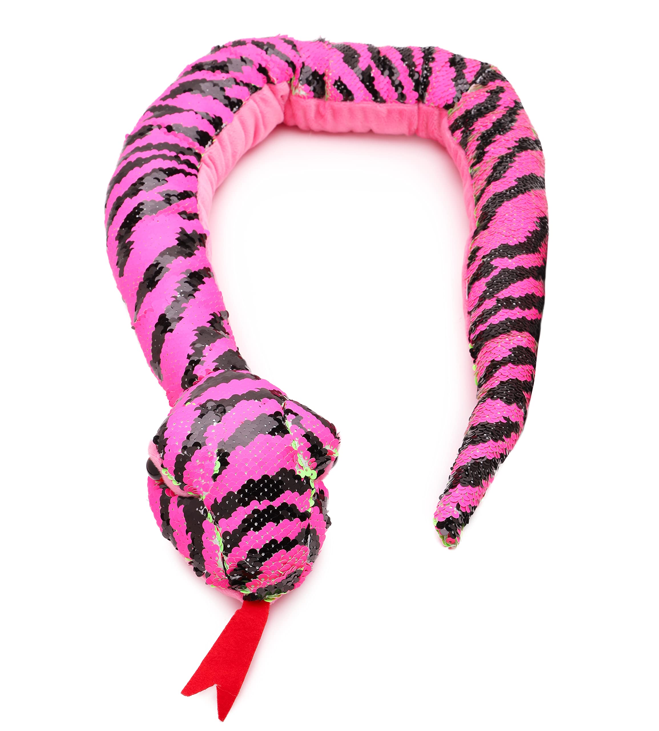 Toyland Peluche Serpente Con Paillettes Reversibili 116cm - Verde E Rosa Flip - Giocattolo E Decorazione Camera