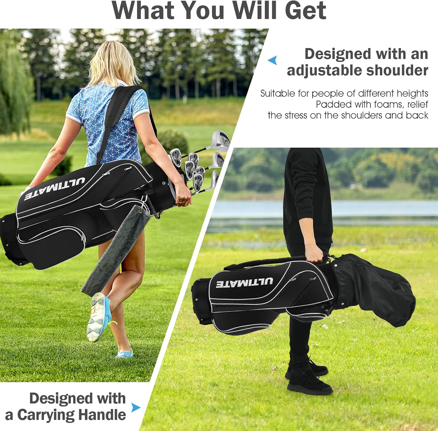 GYMAX Complete Golf Club Set for Women, 12/14 PCS Right Hand Golf Set Includes #1 Driver & #3 Fairway & #4 Hybrid & #6/#7/#8/#9/#P Irons, Putter & Head Covers, Ladies Golf Clubs Full Set