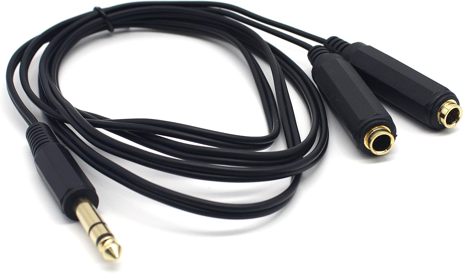 Duttek Guitar Y Cable, 6Feet/1.8M 6.35mm 1/4 inch Mono TRS