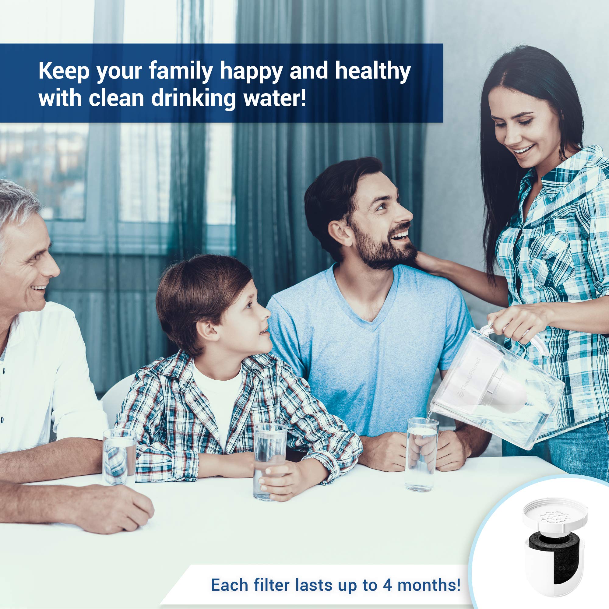 Buy Clearly Filtered Water Filter Pitcher Guaranteed to Remove More