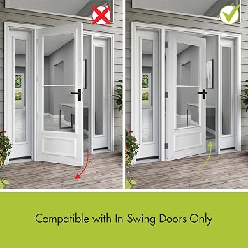 Ideal Security in-Swinging Storm Door Handle Set for Inward-Opening Storm & Screen Doors ONLY Surface Mount, Locking Inside Latch, Black