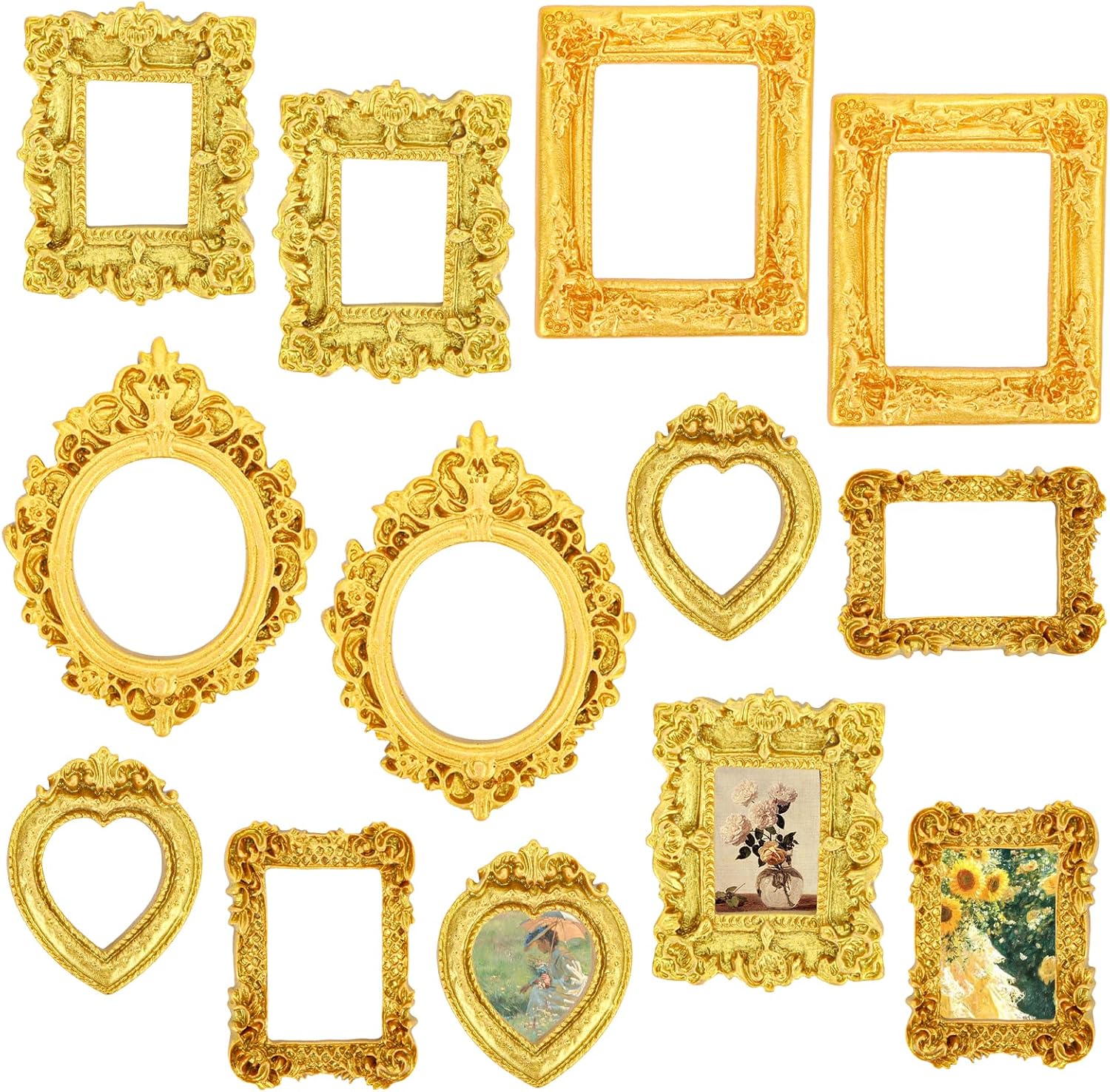 Mini bilderrahmen 10 Pack Mini-Vintage-Rahmen goldfarben kleine Bilderrahmen im Barockstil die Pr sentation von 1 6 bis 2 2 Zoll.DIY Wandschmuck Fotografie Dekoration