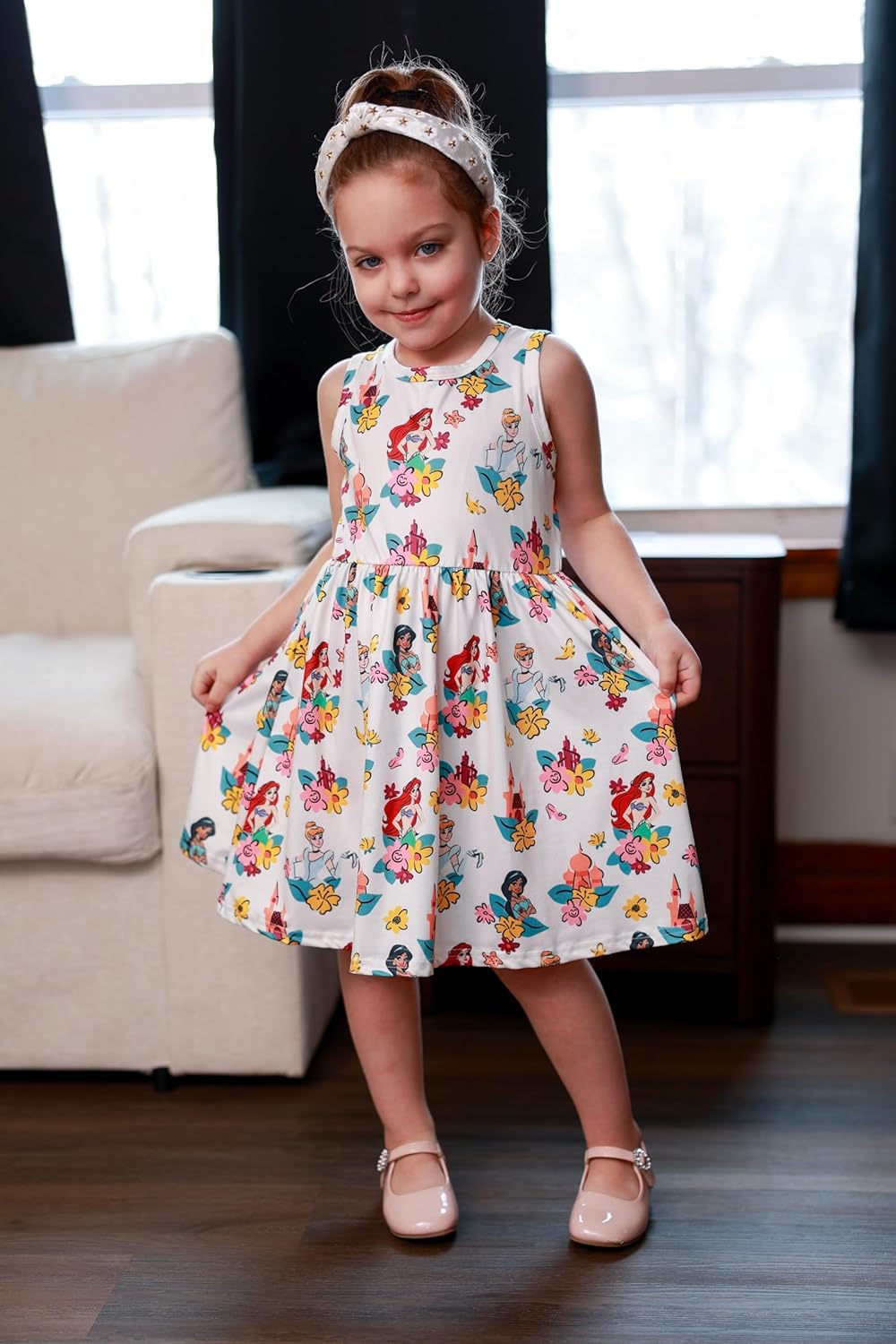 Disney Frozen Elsa Princess Minnie Mouse Stitch Toddler Girl Dresses 2 Pack Long Ruffle Sleeve Costume Set Outfit 2-13 Years - Image 4