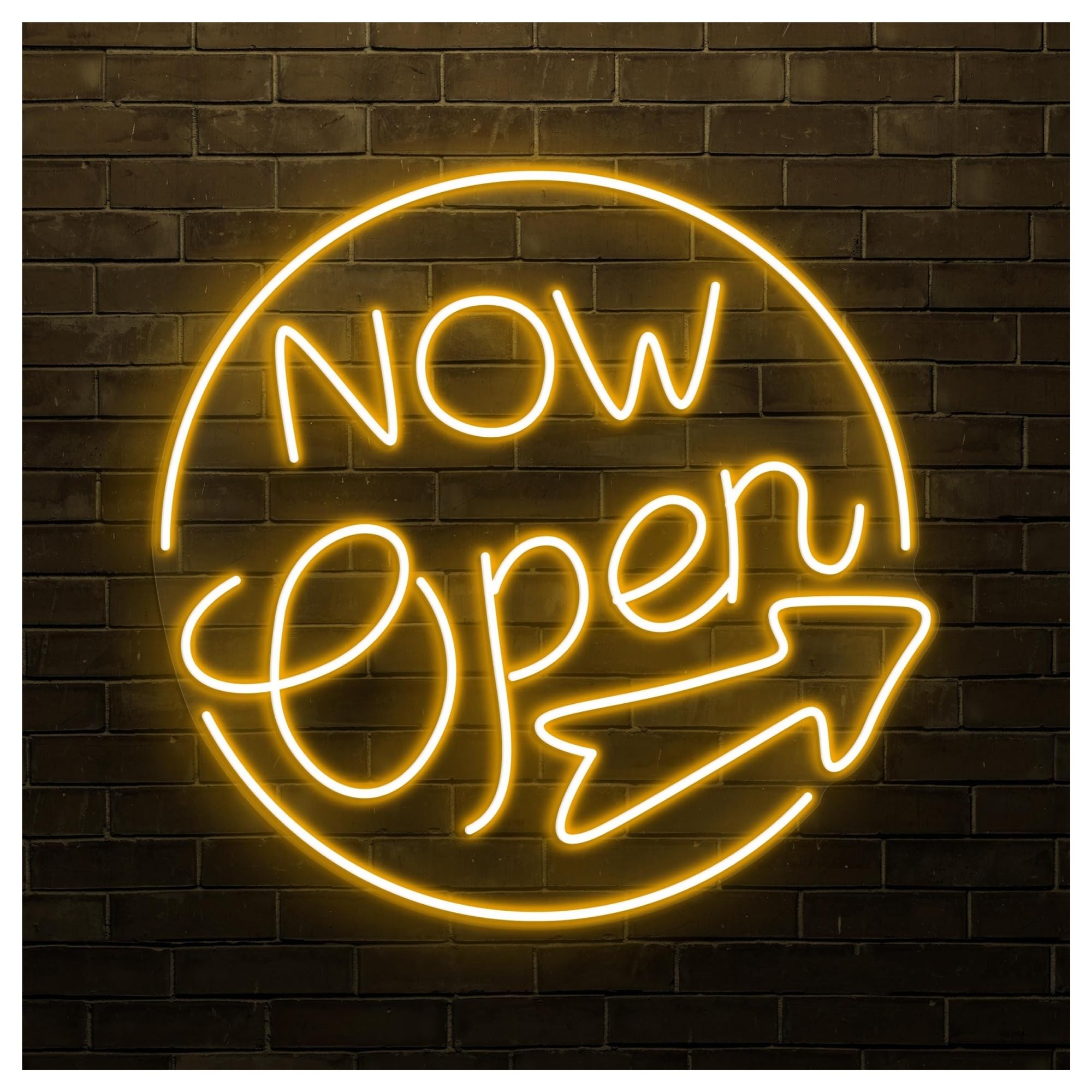 RONGCH Hanging Art Signs Now Open Neon Sign Business LED Light Arrow Wall Decor Gameroom Bedroom Bar Livingroom Birthday Party 48cm