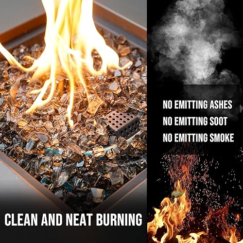 Miniatura 10 de Skyflame Vidrio de fuego regular de alto brillo de 10 libras para hoguera, chimenea, jardín, paisajismo, hielo de cristal, tamaño de 12 pulgada