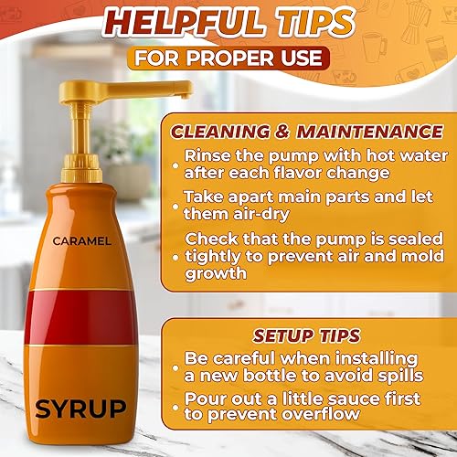 Vista 16 de Dispensador de jarabe de café, 4 unidades, funciona como bomba de jarabe delgada y Torani, se adapta a varias botellas de 25.4 onzas, dispensación