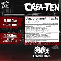 Vista 2 de 5% Nutrition CreaTEN Creatine Complex + Accelerators Creatina en polvo saborizada para ganancia muscular Máxima potencia, fuerza, resistencia