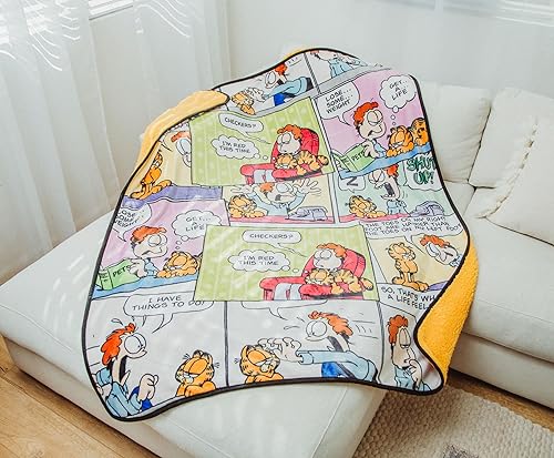 Miniatura 4 de Garfield and Jon - Manta de forro polar Sherpa con paneles de cómics, funda de poliéster suave para sofá y cama, 50 x 60 pulgadas