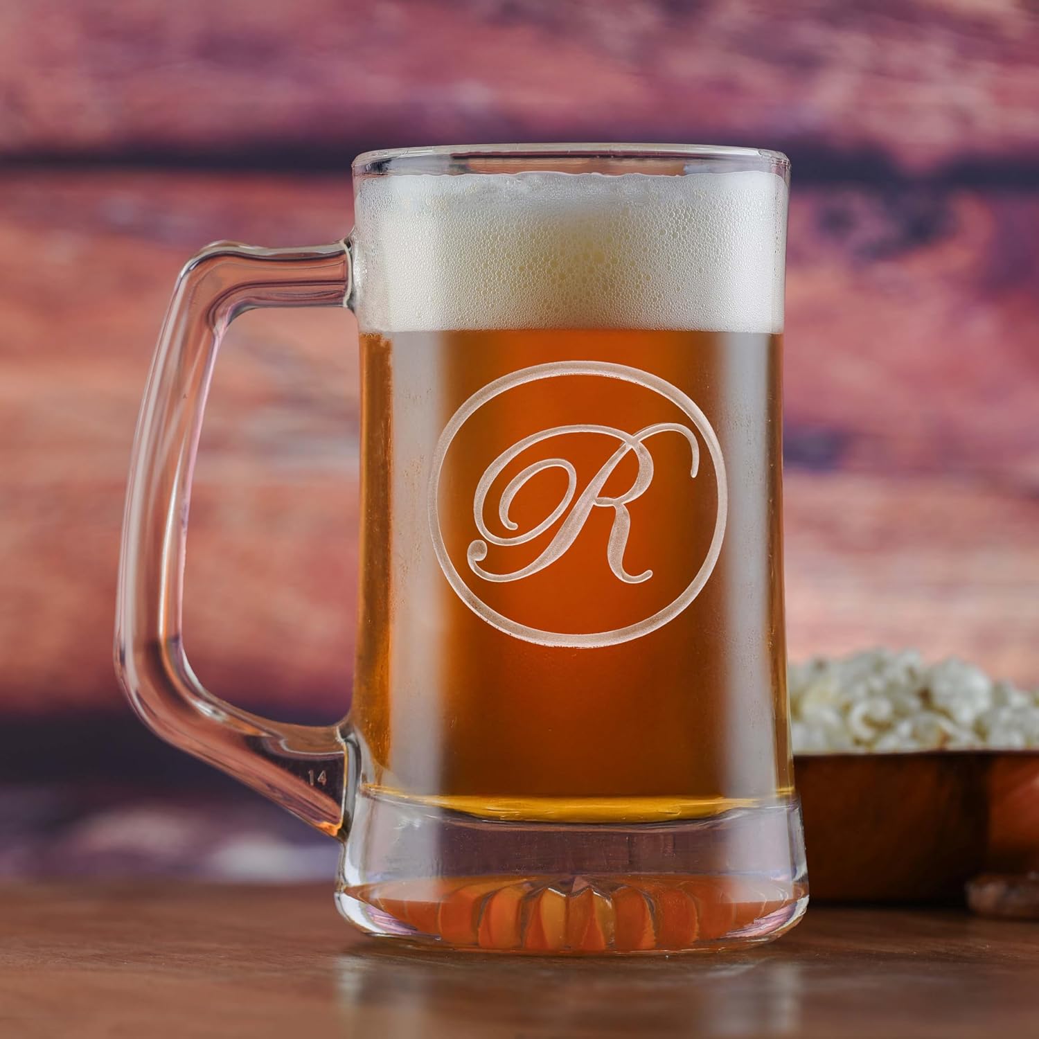 Beer Mug Engraved Monogram (Set of 4)