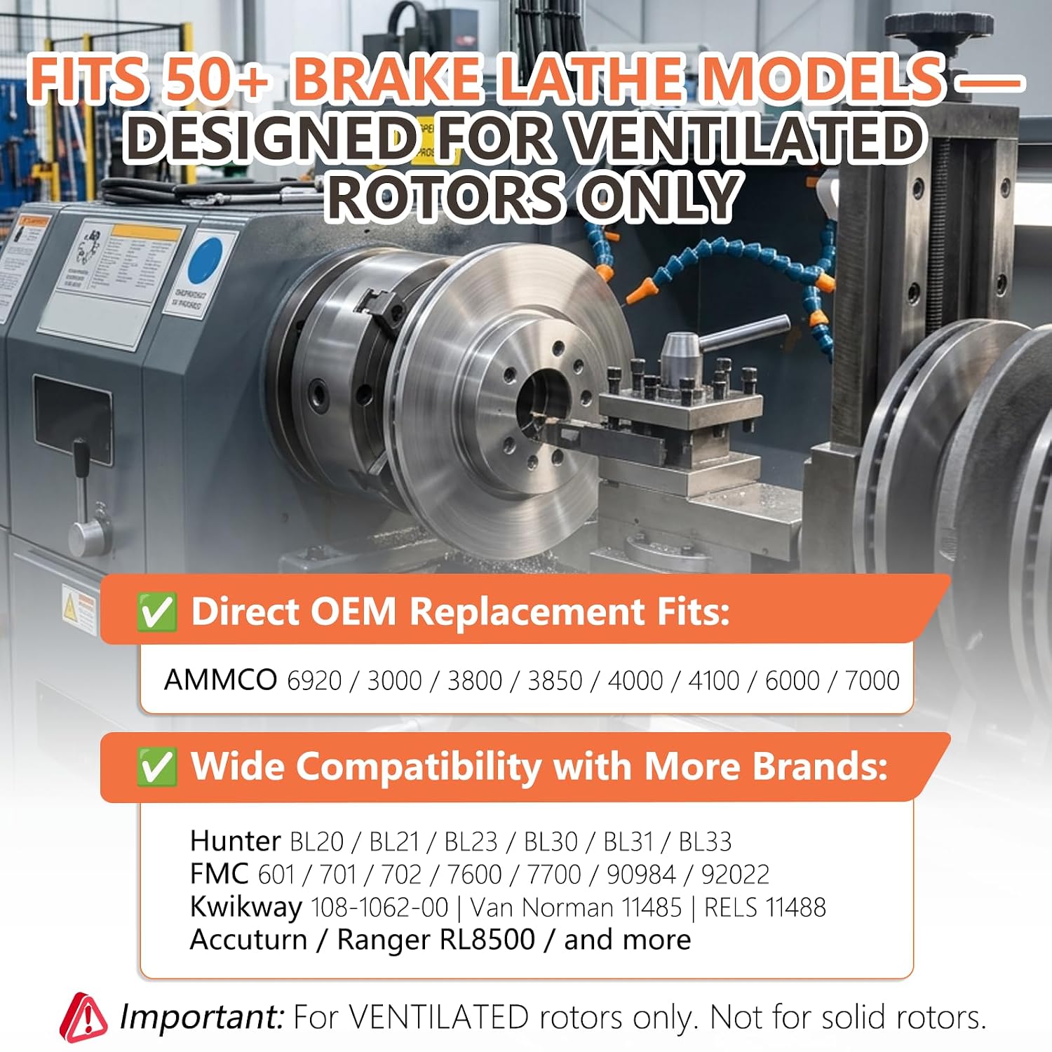 6920 906920 Brake Lathe Silencer Band for Ventilated Rotor | Ventilated design reduces noise. Fits AMMCO 6920, FMC 90984, Hunter 175-188-2. Replacement silencer for brake lathes.