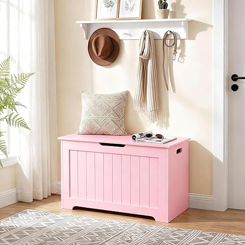 Miniatura 9 de ZENY Baúl de almacenamiento, baúl de almacenamiento elevable, banco de zapatos de entrada, banco de almacenamiento de madera, contenedor organizador