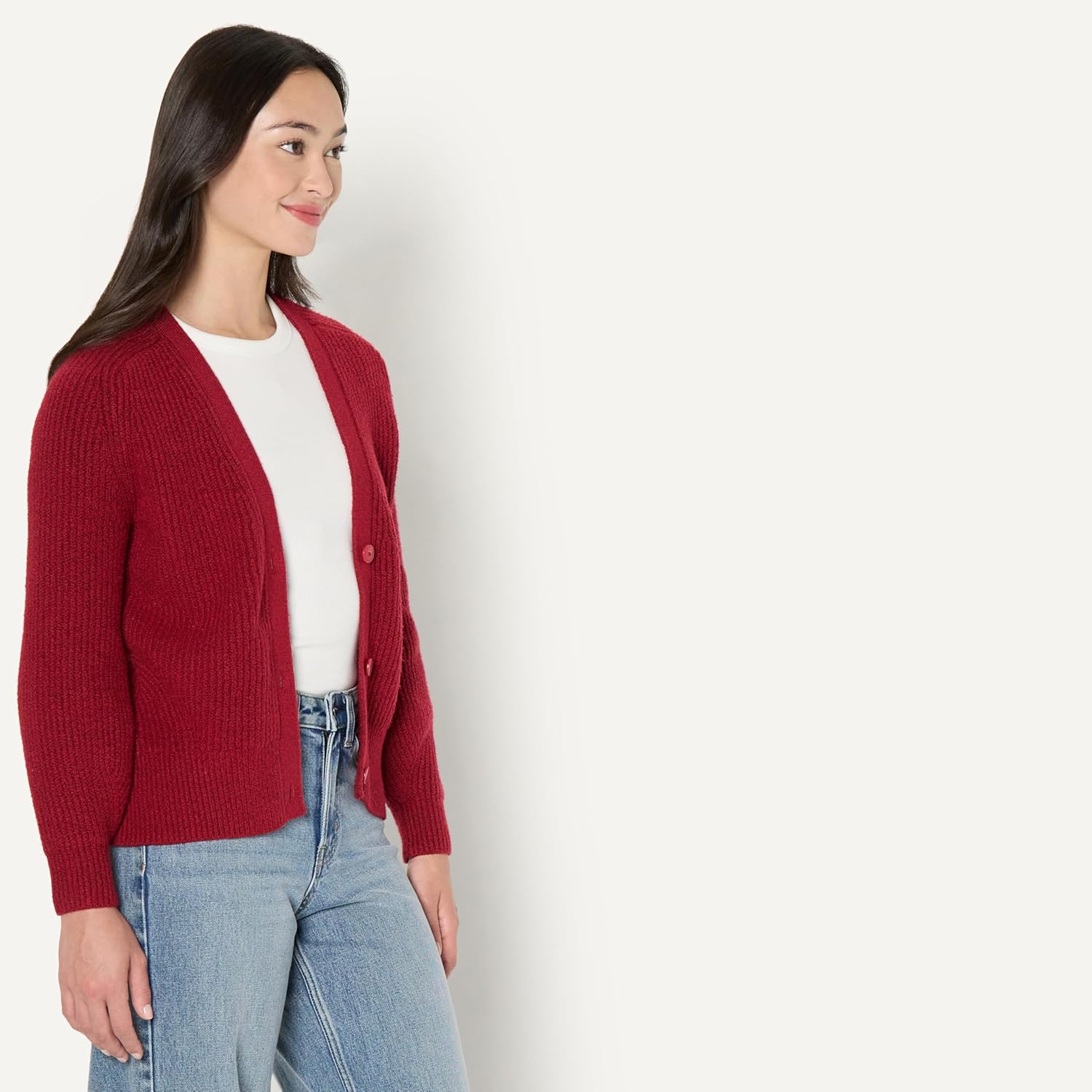 Amazon Essentials Women's Soft Touch Ribbed Blouson Cardigan - Image 2