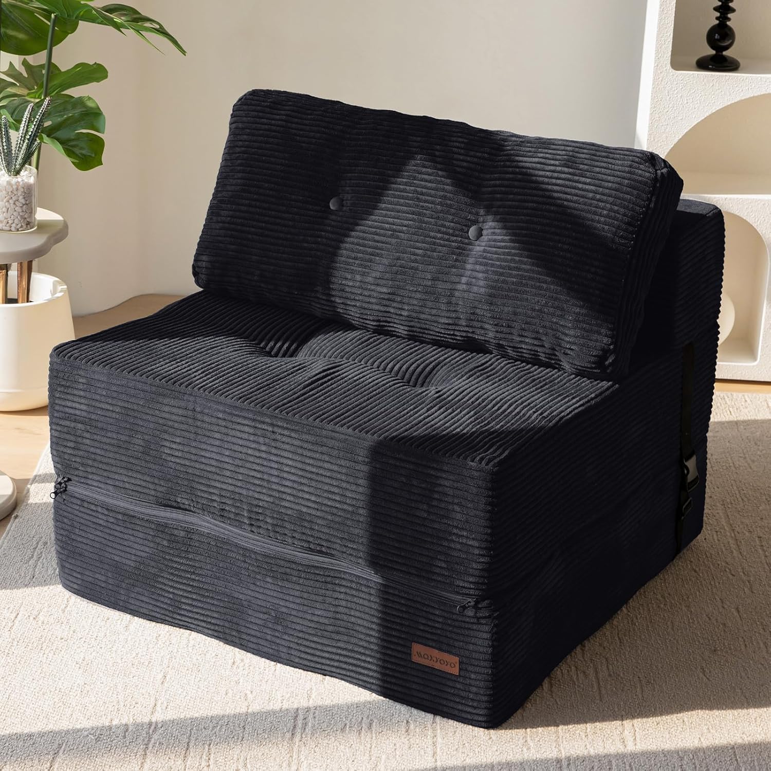 MAXYOYO Klappsofa Mit Schlaffunktion, Wandelbares Schlafsofa Mit Hochdichtem Stützschaum, Tragbarer 4-in-1-Klappstuhl, Der Sich In Eine Bodenliege Verwandeln Lässt, Vielseitiges Bodensofa