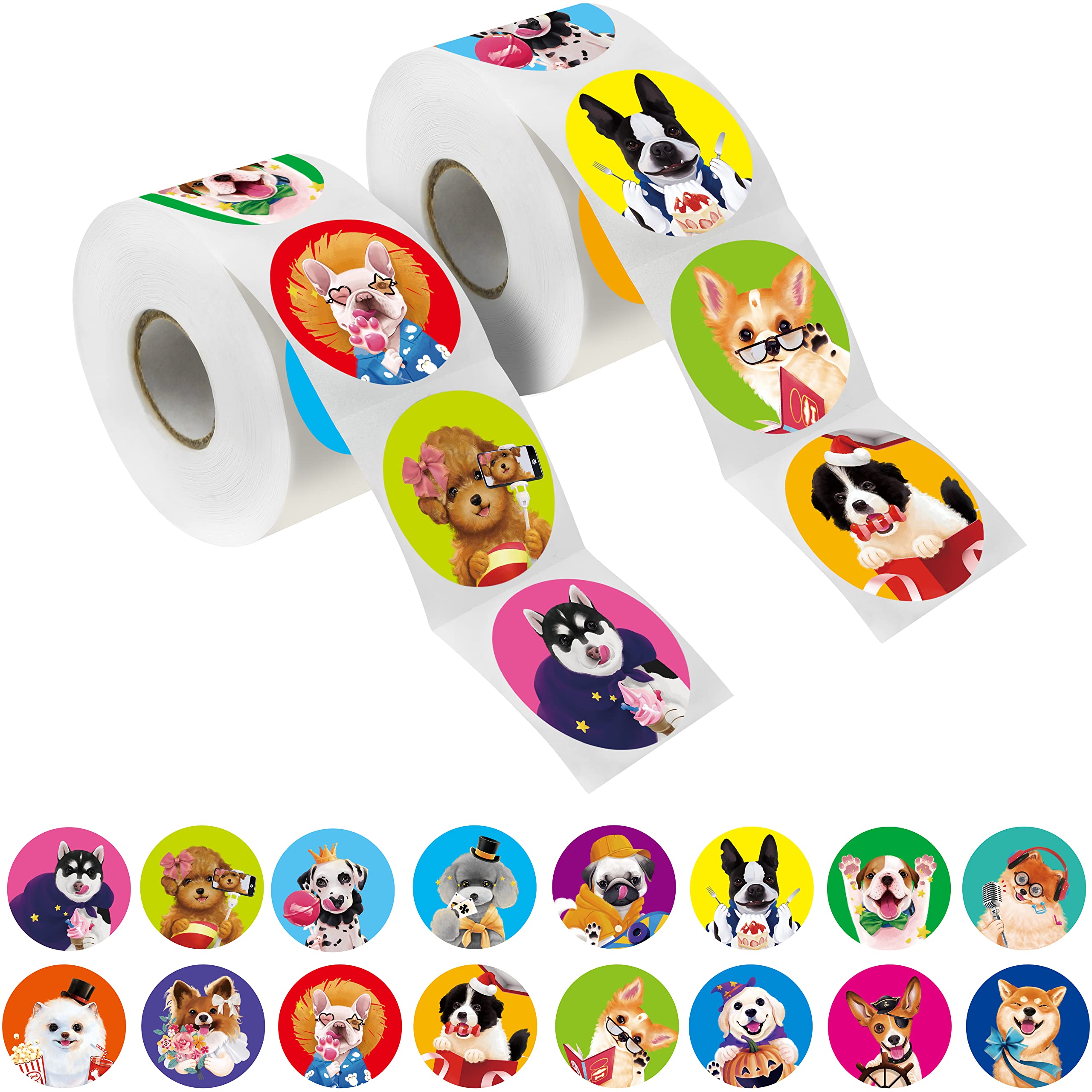 Lot De 600 Autocollants Ronds D'animaux Marins Du Zoo En 16 Motifs Avec Ligne Perforée Version étendue (chacun Mesure 3,8 Cm De Diamètre