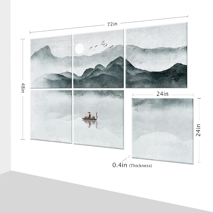 Paneles acústicos decorativos 72x48 pulgadas, 6 pack miniatura 3