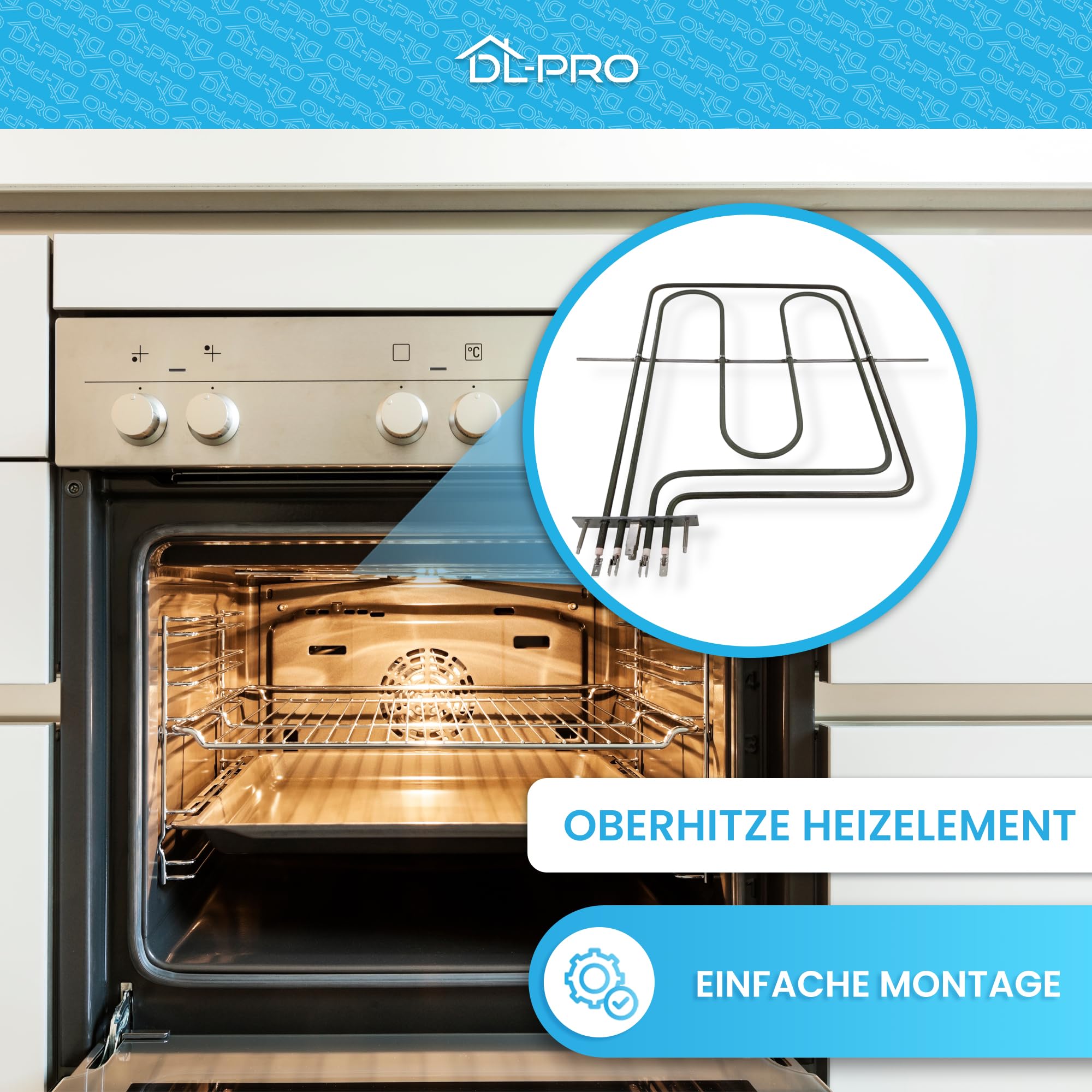 DL-pro Oberhitze Heizelement 2900W 230V für Amica 8026764 Grillheizung für Backofen Ofen Herd
