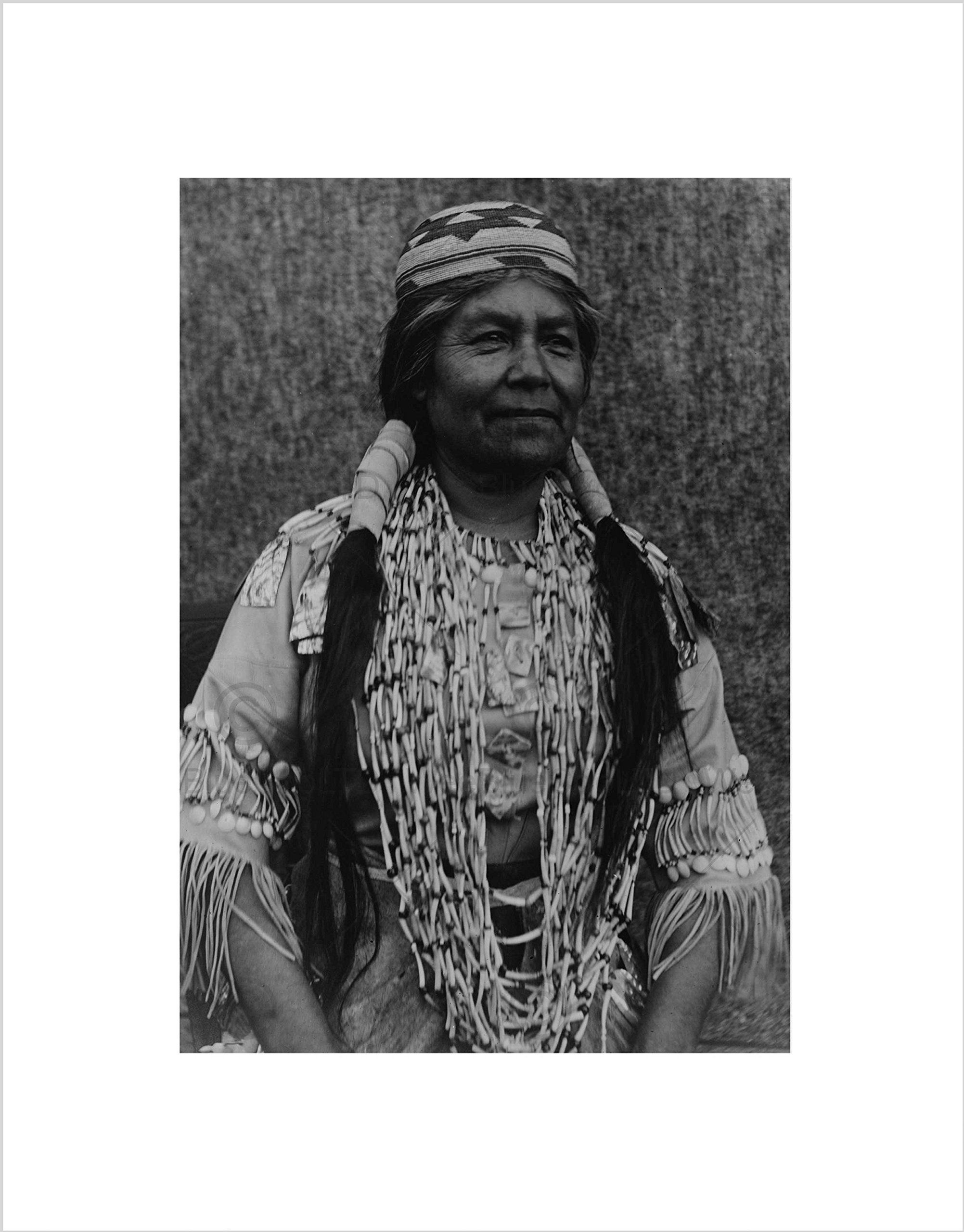 Wee Blue Coo Vintage Portrait Native American Woman Yurok USA Wall Art Print