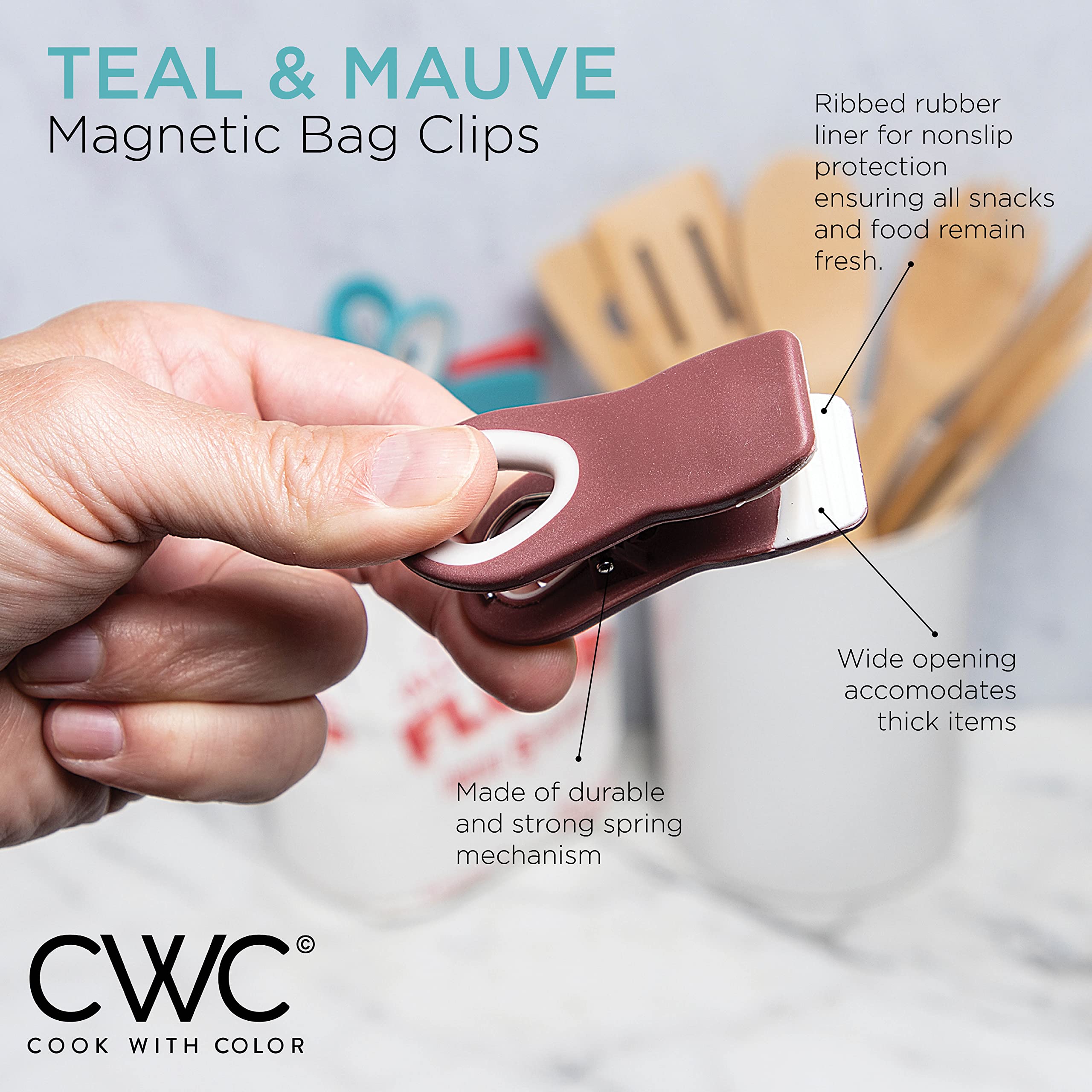 Dura Living Magnet-Chip-Clips 10er Set – Ombré Grau, Luftdicht, Für Lebensmittelaufbewahrung