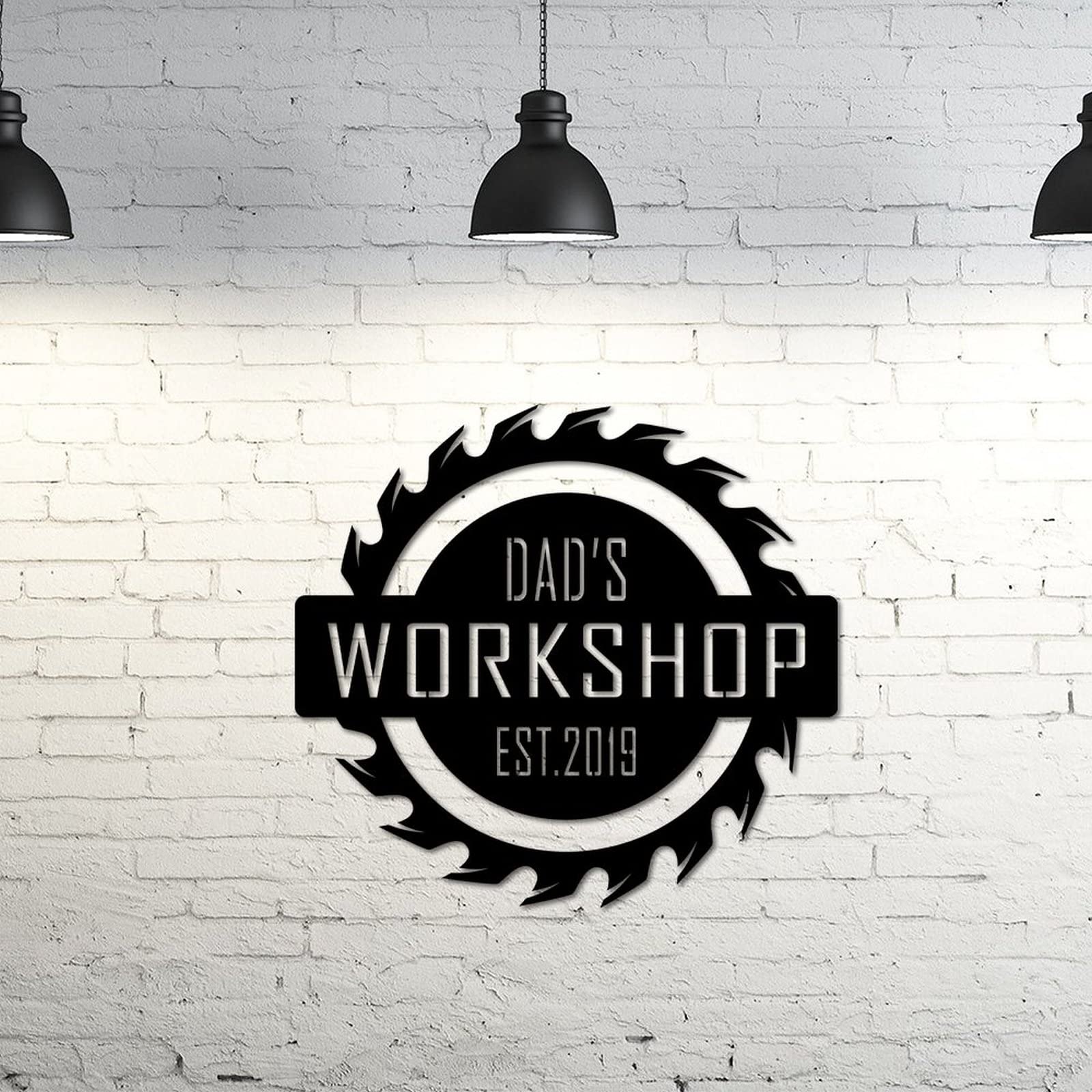 Letrero de metal para el taller de papás, letrero de garaje personalizado, letrero de bienvenida para el hogar, galería, decoración de pared, taller, hombre, cueva, regalos para hombres, marido, arte