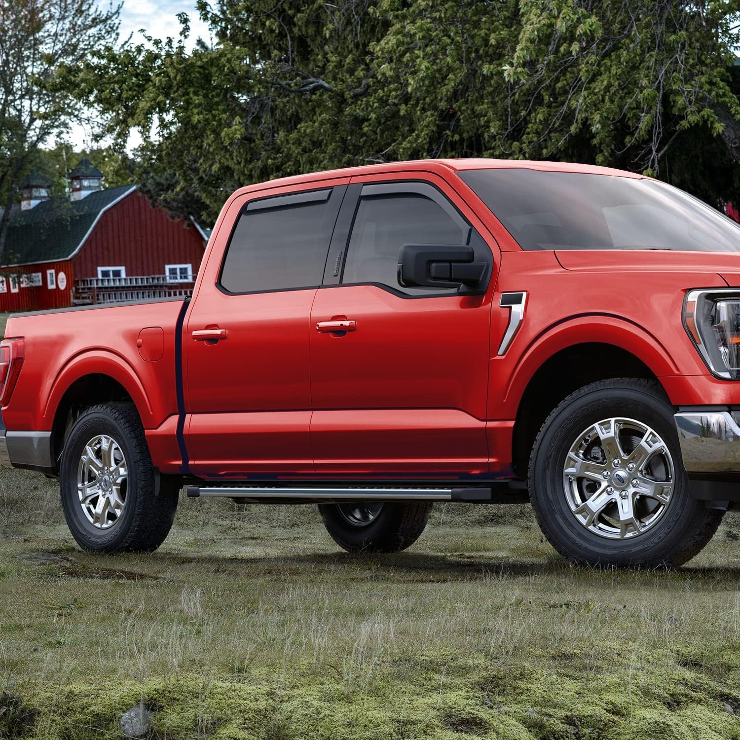 Voron Glass in-Channel Extra Durable Rain Guards for Ford F150 2021-2023 SuperCrew, Window Deflectors, Vent Window Visors, 4 Pieces - 200250