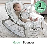 Vista 4 de Ingenuity Keep Cozy 3 en 1 Grow with Me - Asiento rebotador vibratorio para bebé que crece conmigo y hamaca de bebé a niño pequeño, vibraciones