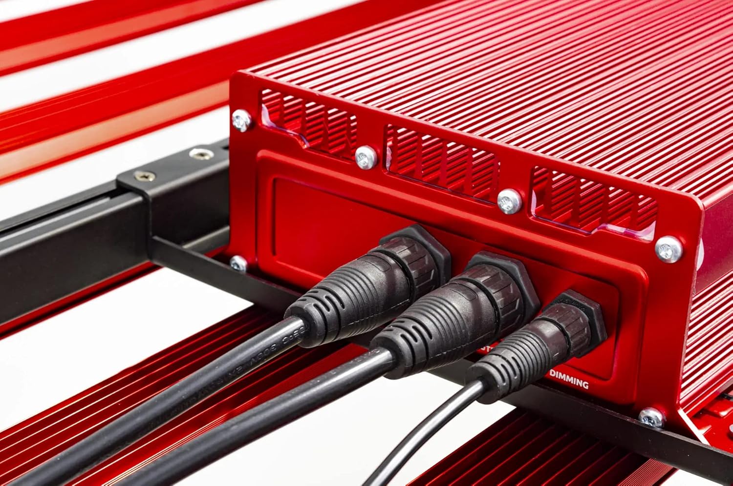 Close-up of power and dimming connections on PHOTONTEK XT 1000W CO2 Pro LED