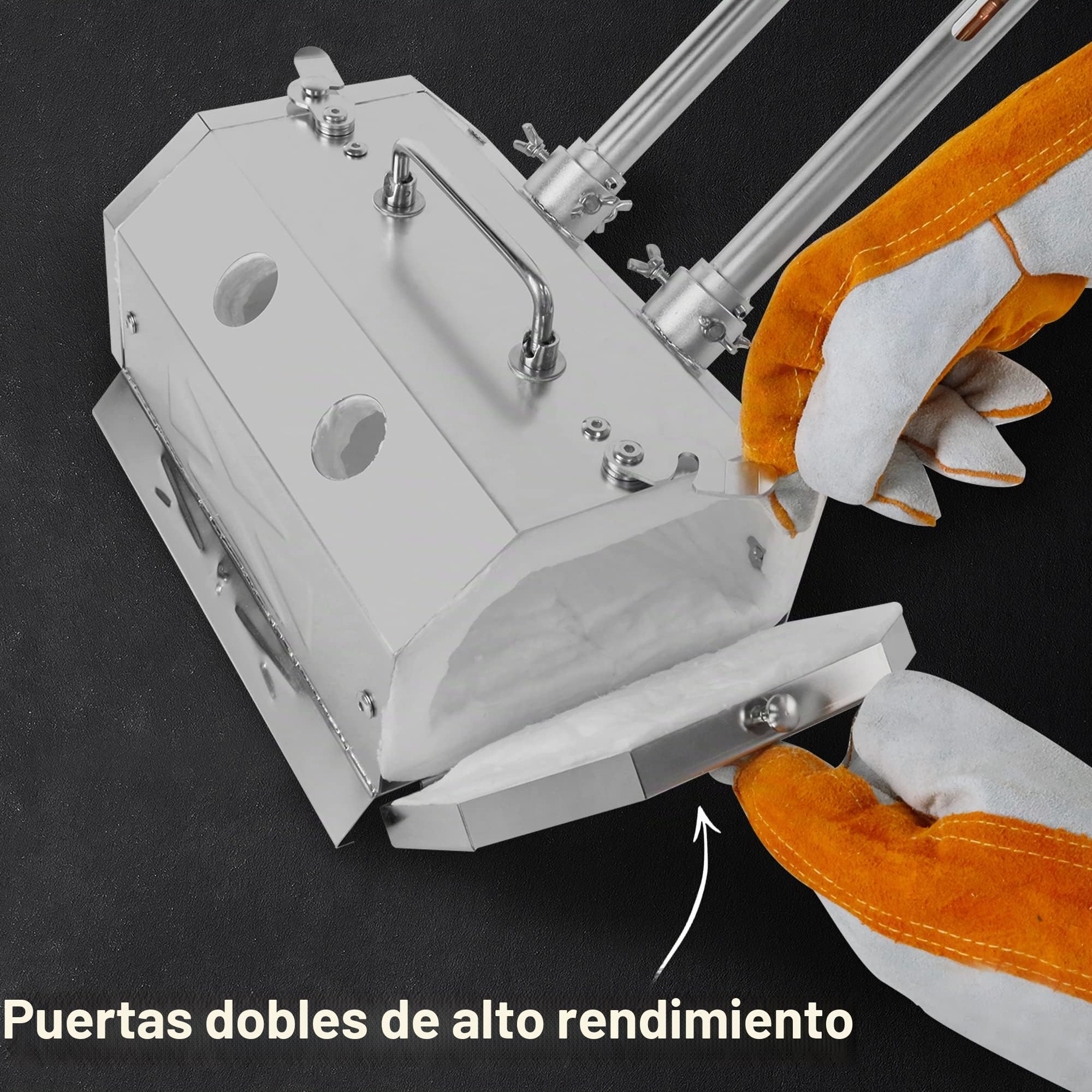 GY200 Juego de horno de propano forjado de doble quemador, acero inoxidable, horno de fusión portátil, artista, afición, cuchillo, herramientas, herrero
