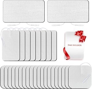 TENS Unit Replacement Pads, 30 PCS Premium Thickened Reusable Self-Adhesive Electrode Pads for EMS Muscle Stimulator Massager, 2"x4" - 8 Pcs, 2"x2" - 20 Pcs and 4"x8" - 2 Pcs