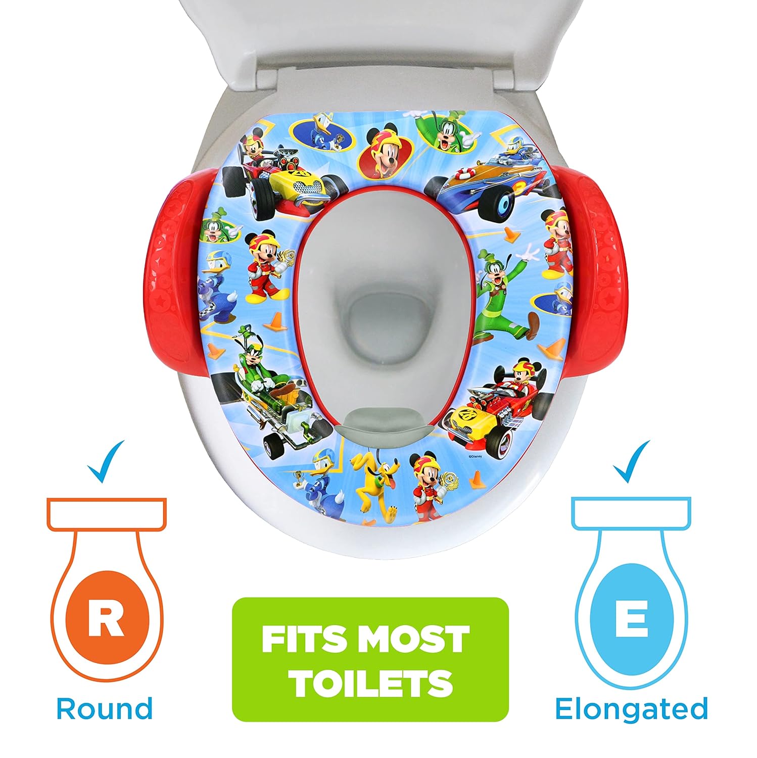 Disney Mickey Mouse "Roadster Racers" Soft Potty Seat and Potty Training Seat - Soft Cushion, Baby Potty Training, Safe, Easy to Clean : Baby