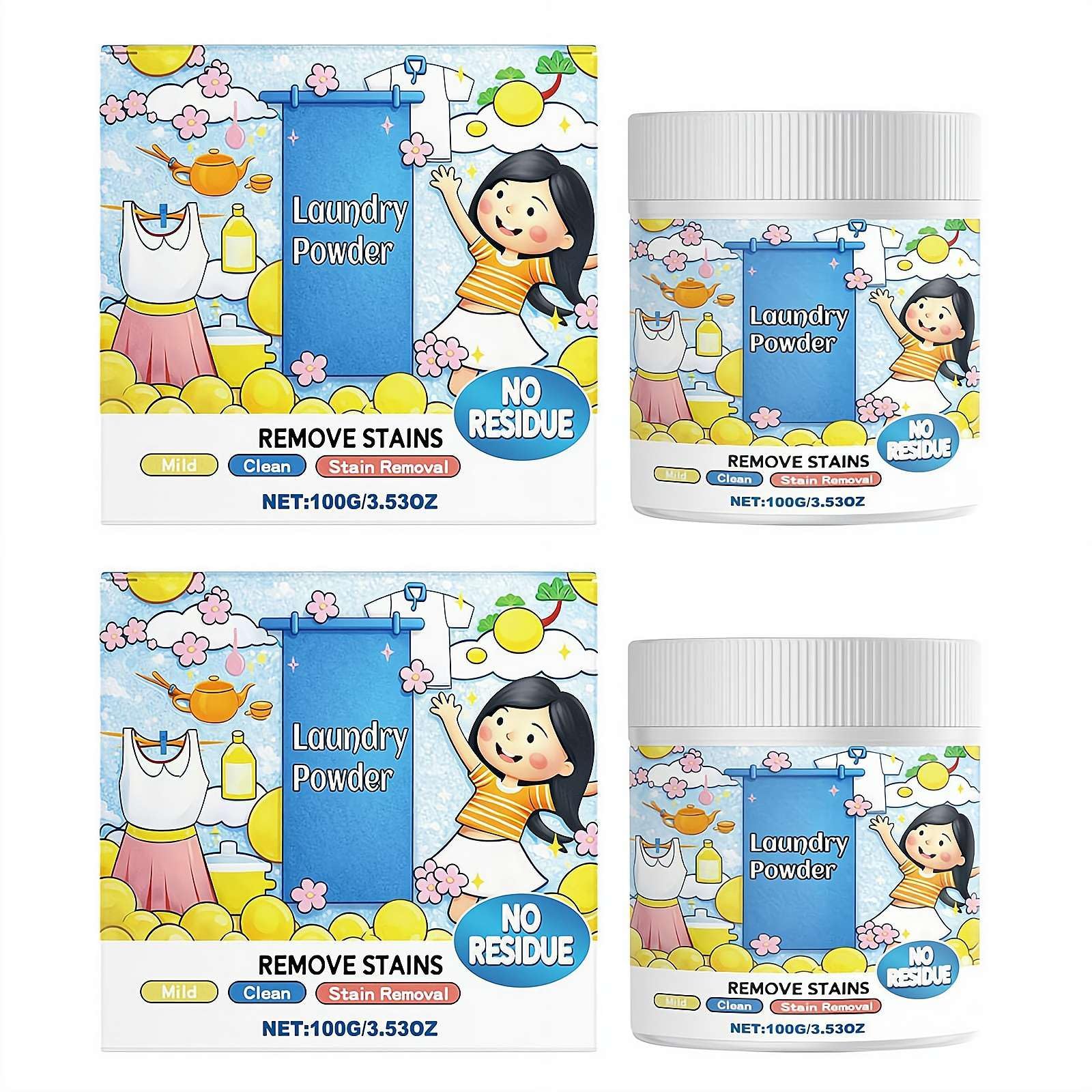 Oxygen Laundry Powder,Hyper Concentrated Strong Stain Remover Powder,Stain Remover For Clothes Laundry,Formula Safe on Everyday Fabrics Removes Milk Sweat Oil Fruit Stains 1000g