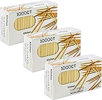 Kitchen Essential 100% Natural Bamboo Toothpicks - 3000 Count Bulk Pack, Eco-Friendly Kitchen Must-Have