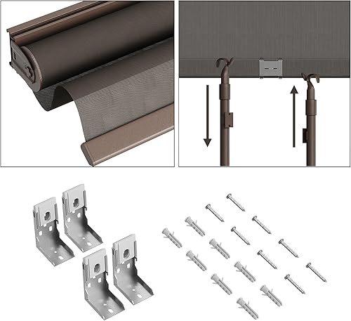 Miniatura 3 de Persianas enrollables para patio y exteriores (6 pies de ancho x 8 pies de alto), materiales mejorados, 95% de bloqueo UV, persianas para patio al