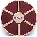 Yes4All Versatile Wooden Wobble Balance Trainer Board with 360 Degree Rotation - Red