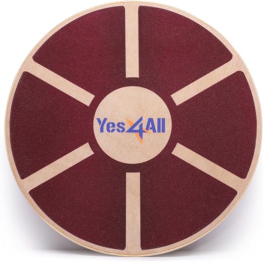 Yes4All Versatile Wooden Wobble Balance Trainer Board with 360 Degree Rotation, Balance Board for Standing Desk, Core Training, Exercise Balance Stability Trainer 15.75 inch